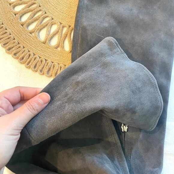 Tory Burch Over the Knee Suede Grey Flat Boots Size 10 - Picture 10 of 12